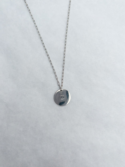 silver initial necklace