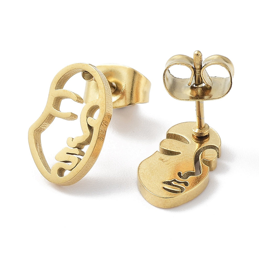 gold face studs