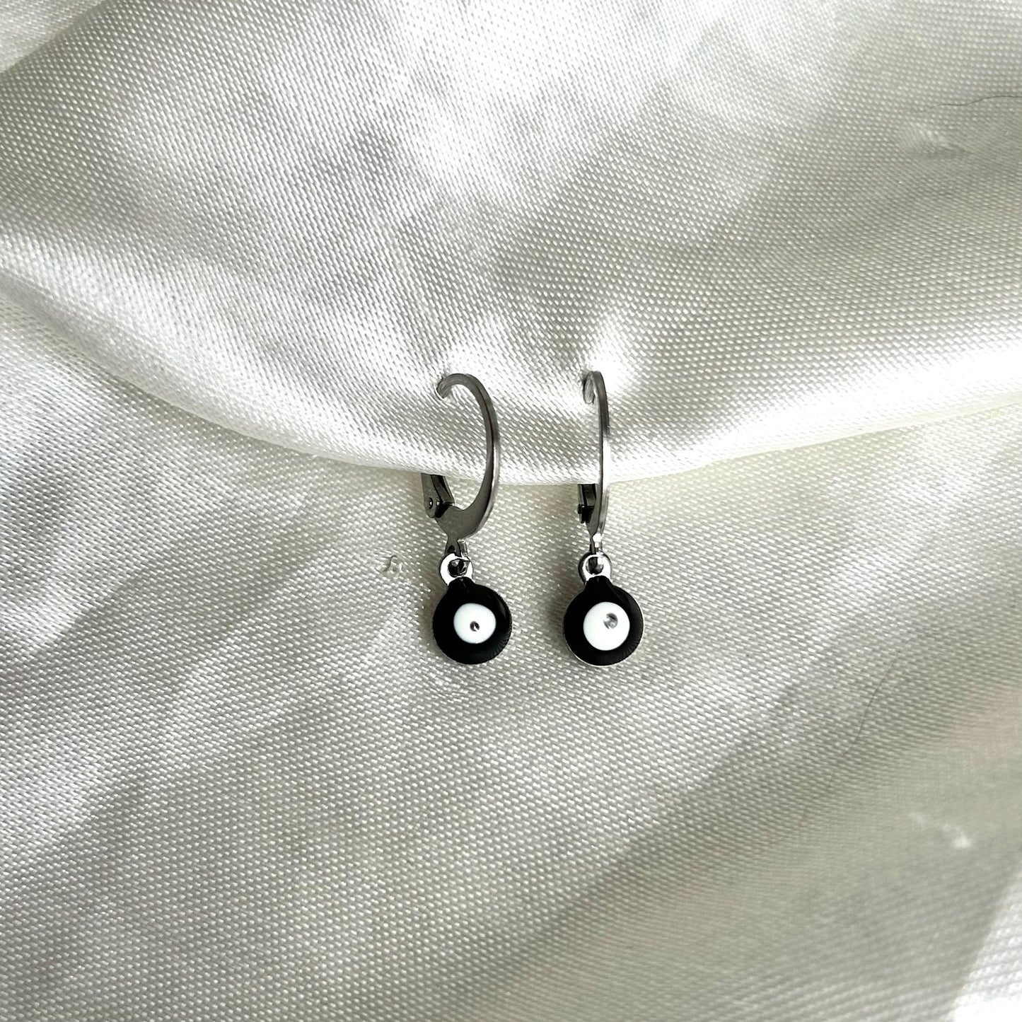 black evil eye earrings