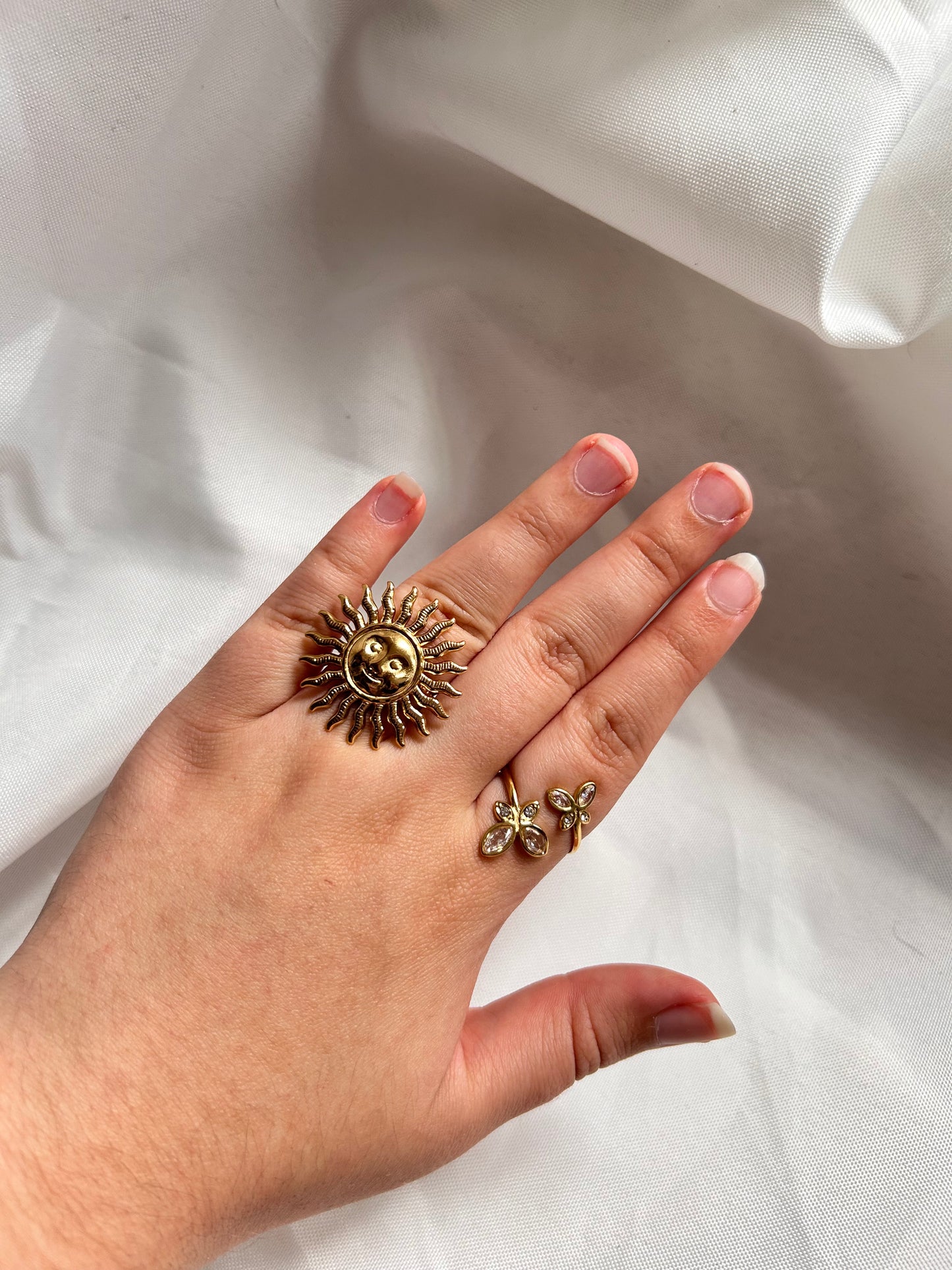 gold statement sun ring
