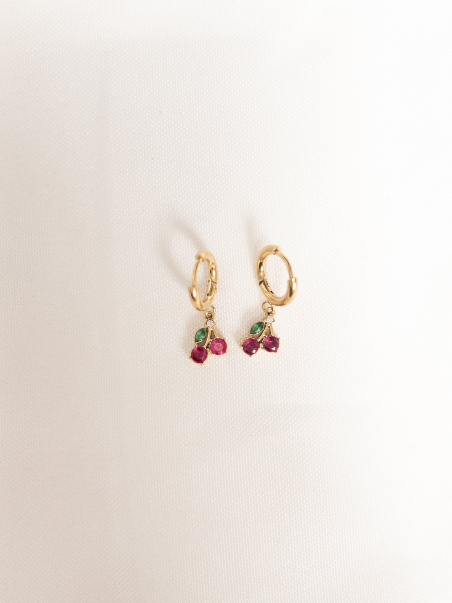Cherry earrings with crystals