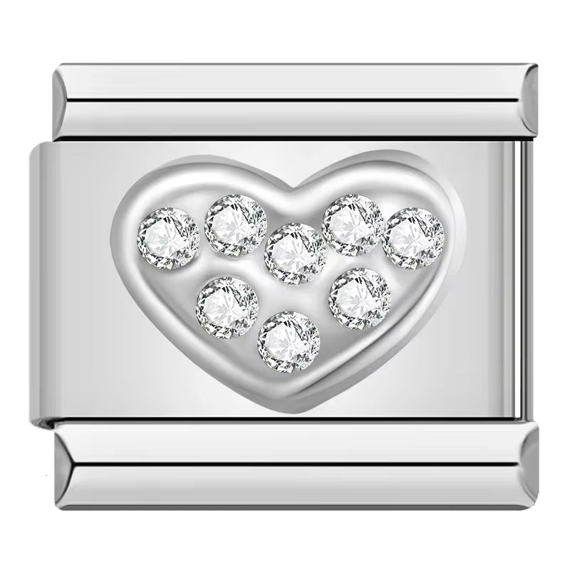 Sparkly Heart Italian Charm