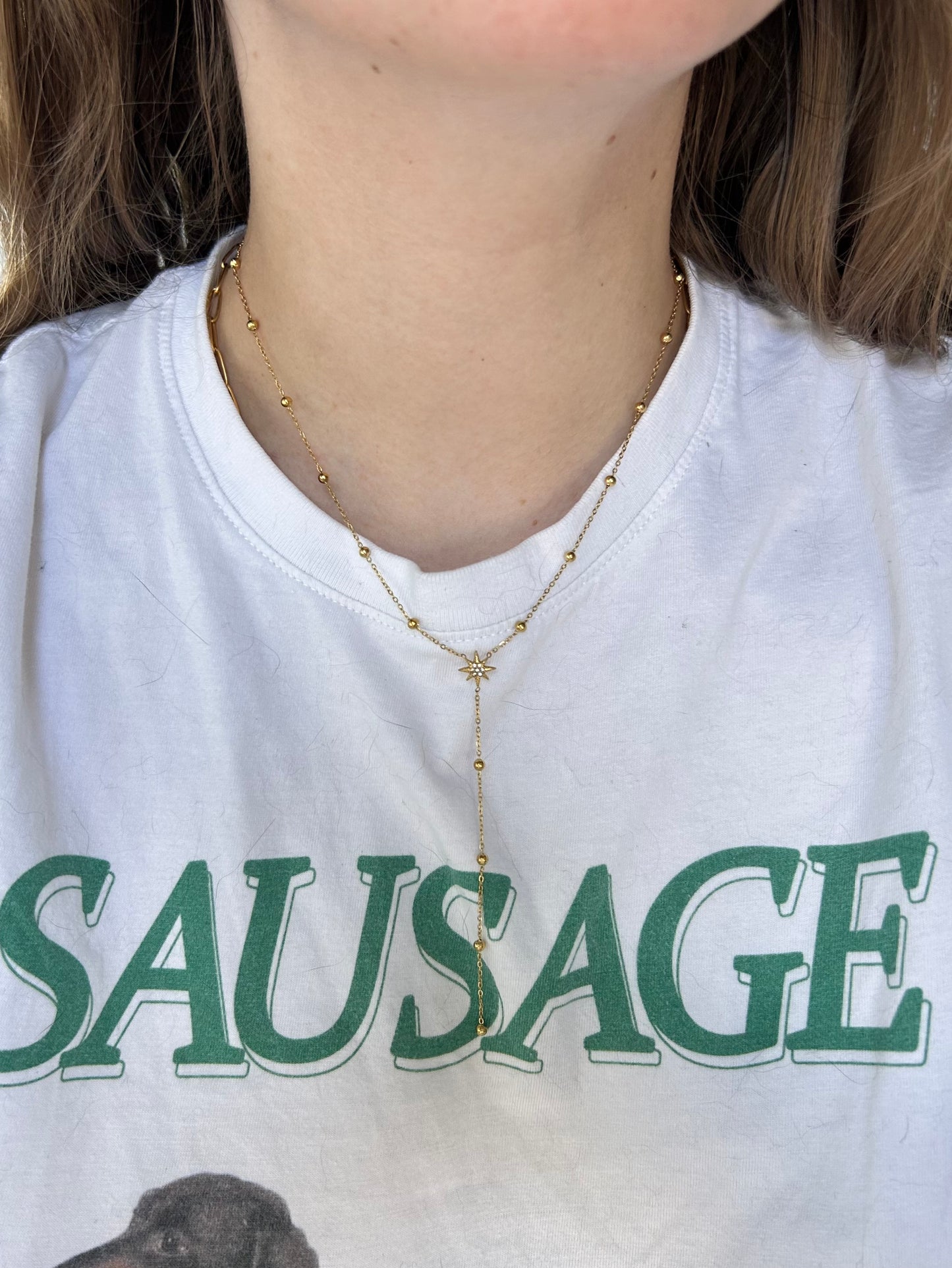 Sparkly Y Necklace