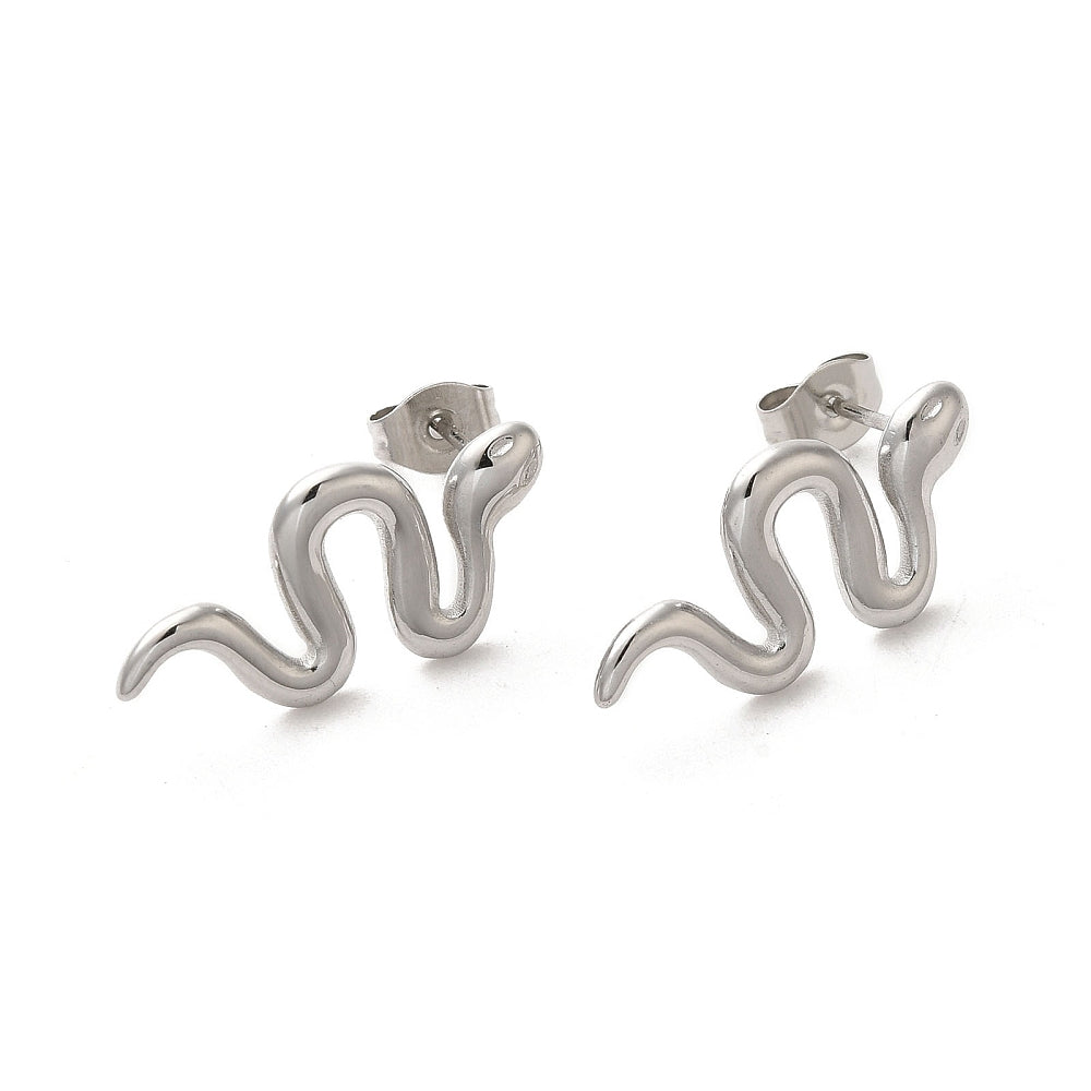 silver snake studs