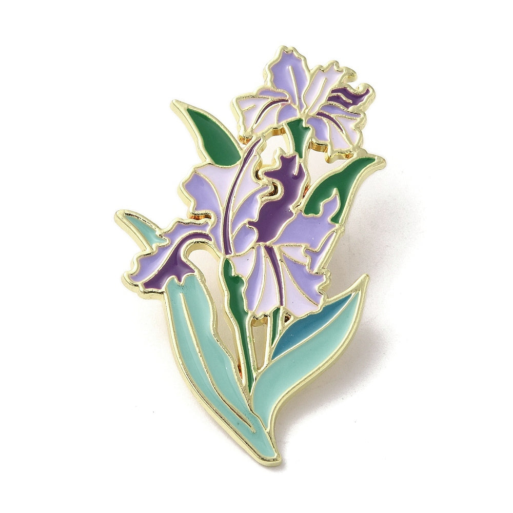 Purple Flowers Pin
