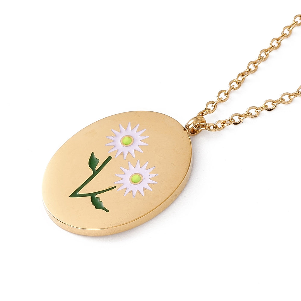 April Birthflower Necklace Gold