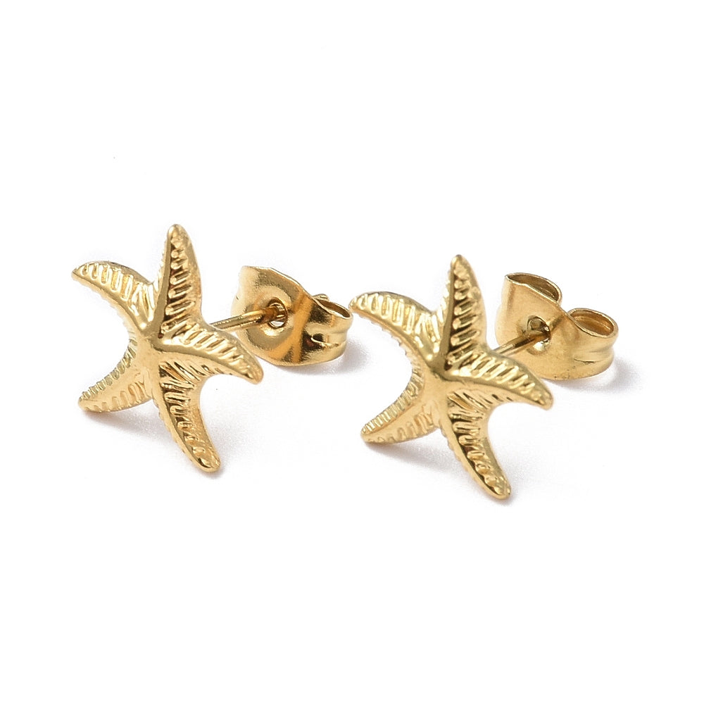 gold seastar studs