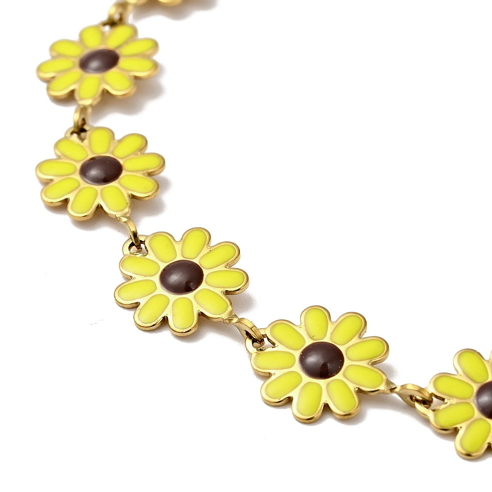 Sunflower Necklace Gold