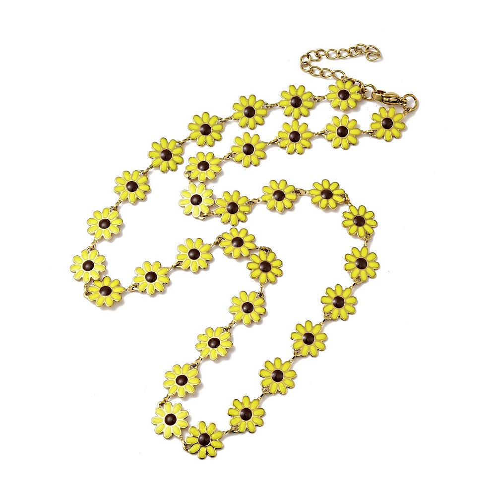 Sunflower Necklace Gold