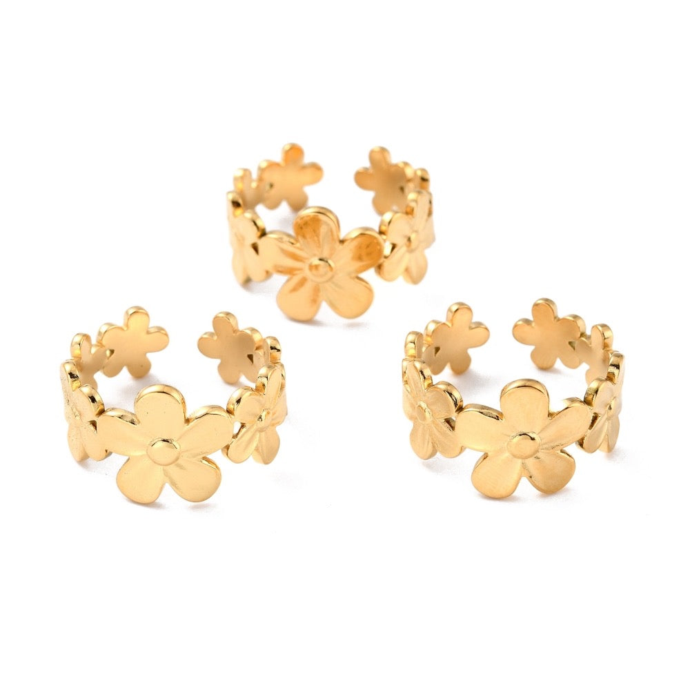gold flower ring