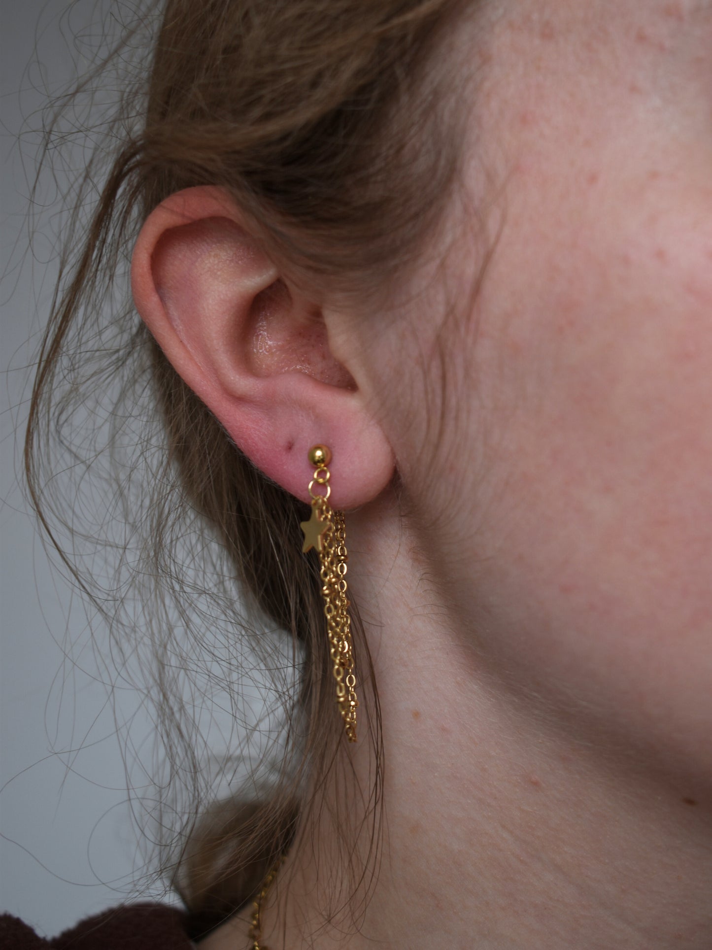 Star Chain Studs Gold