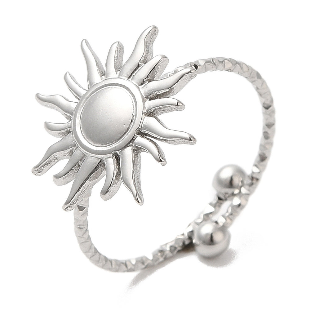adjustable sun ring silver