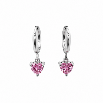 Tiny Heart Hoops Pink