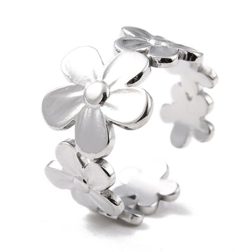 silver flower ring