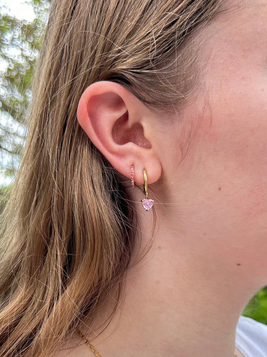 Tiny Heart Hoops Green