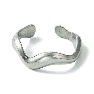 abstract silver ring