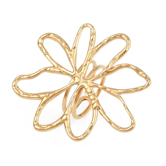 Statement Hollow Flower Ring