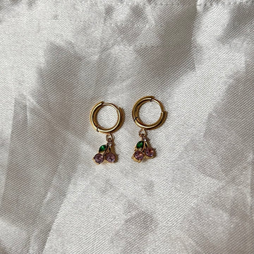 Cherry Gem Earrings Pink