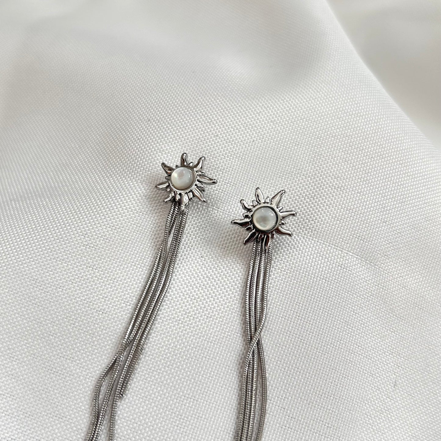 Long Sun Studs Silver