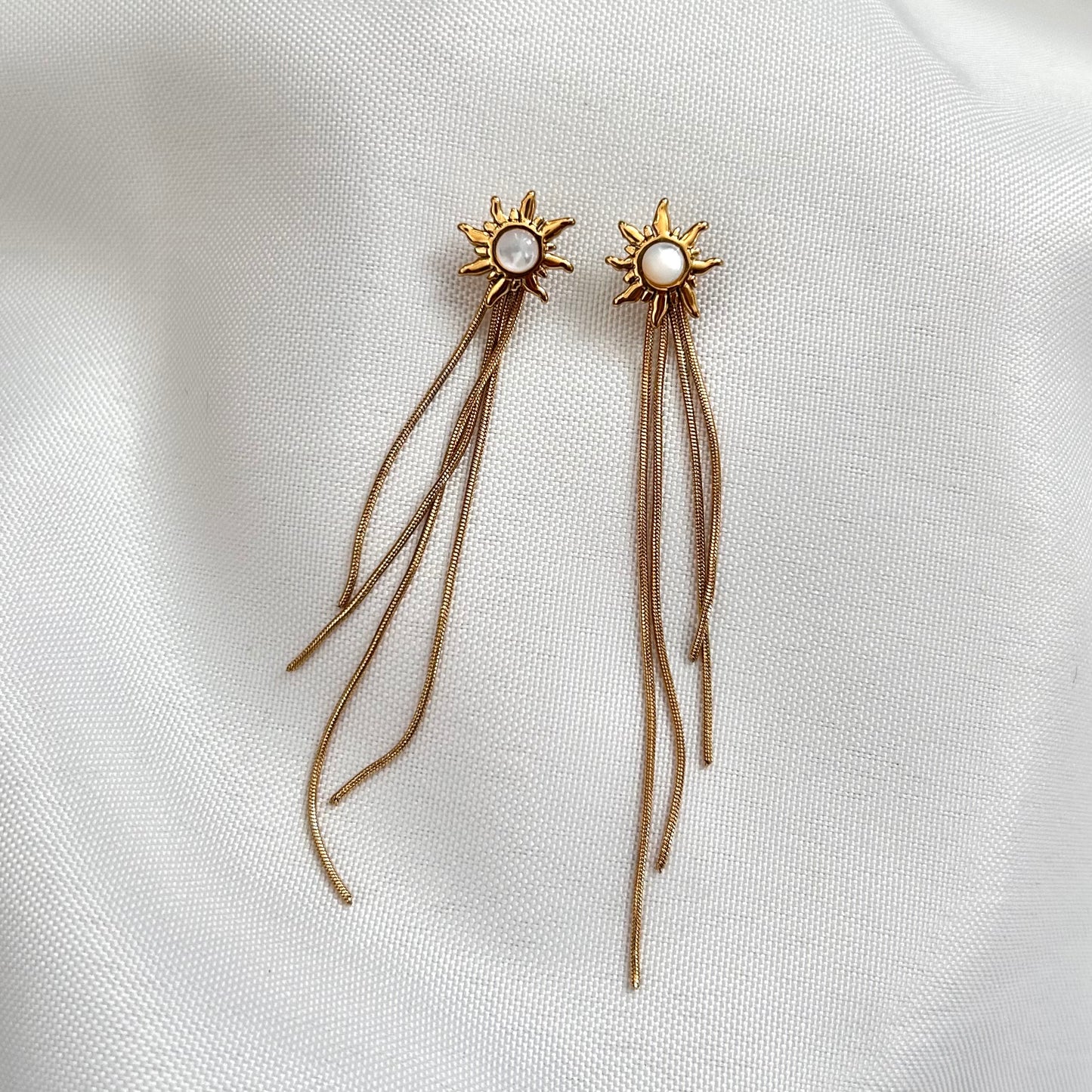 Long Sun Studs Gold