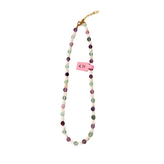Fluorite Pearl Necklace