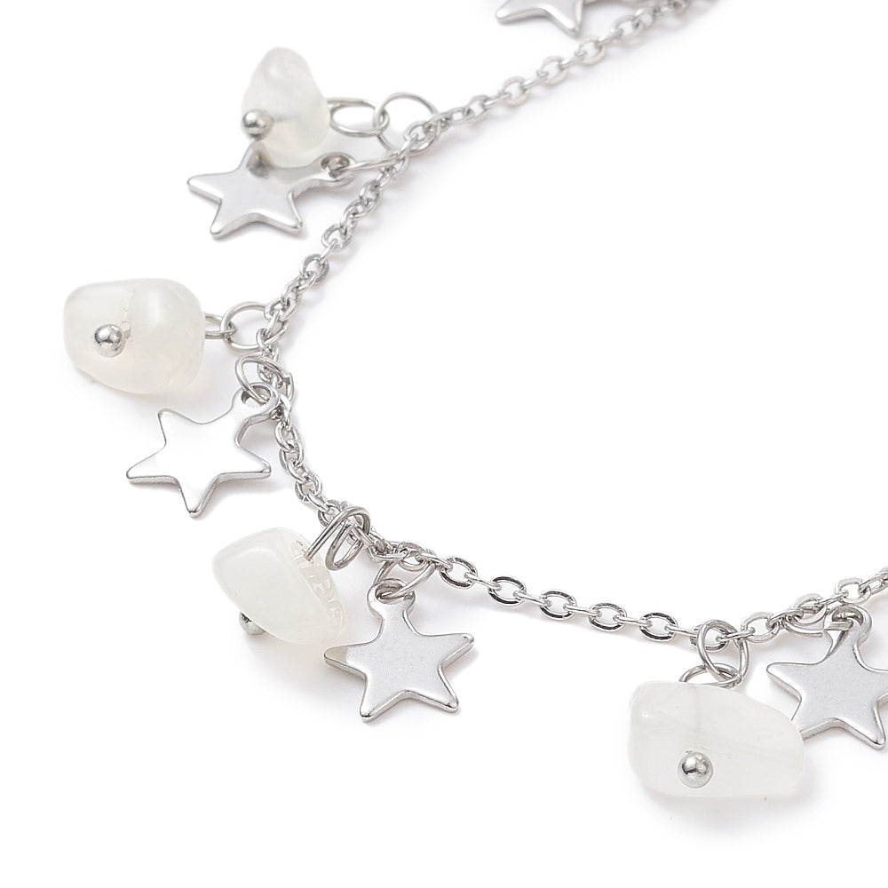 Quartz Star Anklet Silver