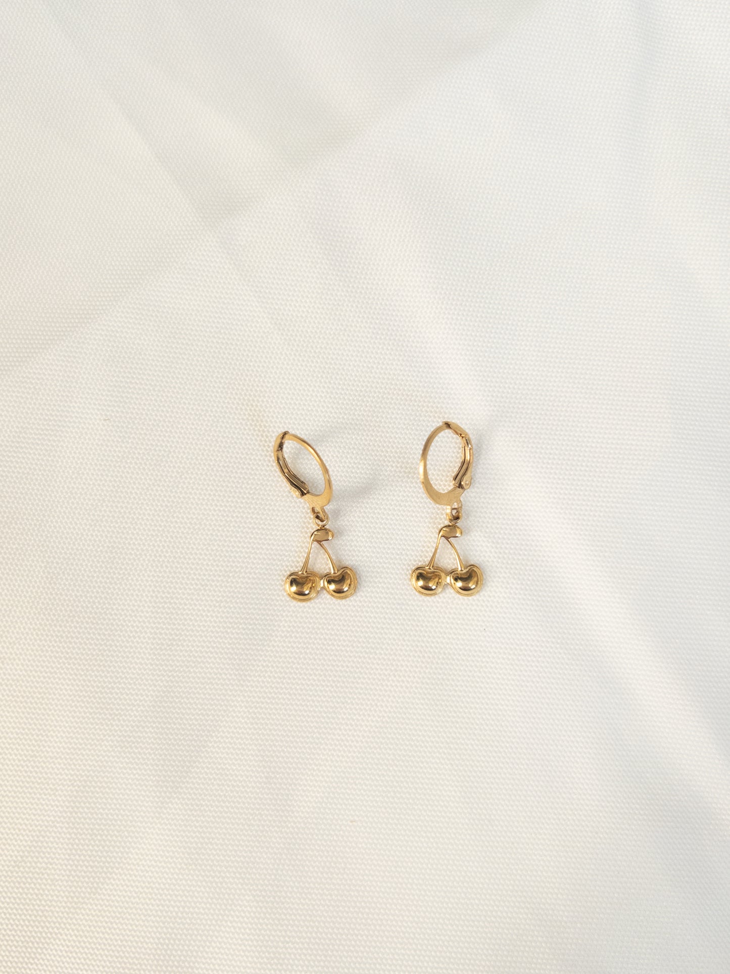 Gold cherry earrings