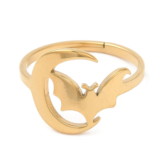 Bat in Moon Ring