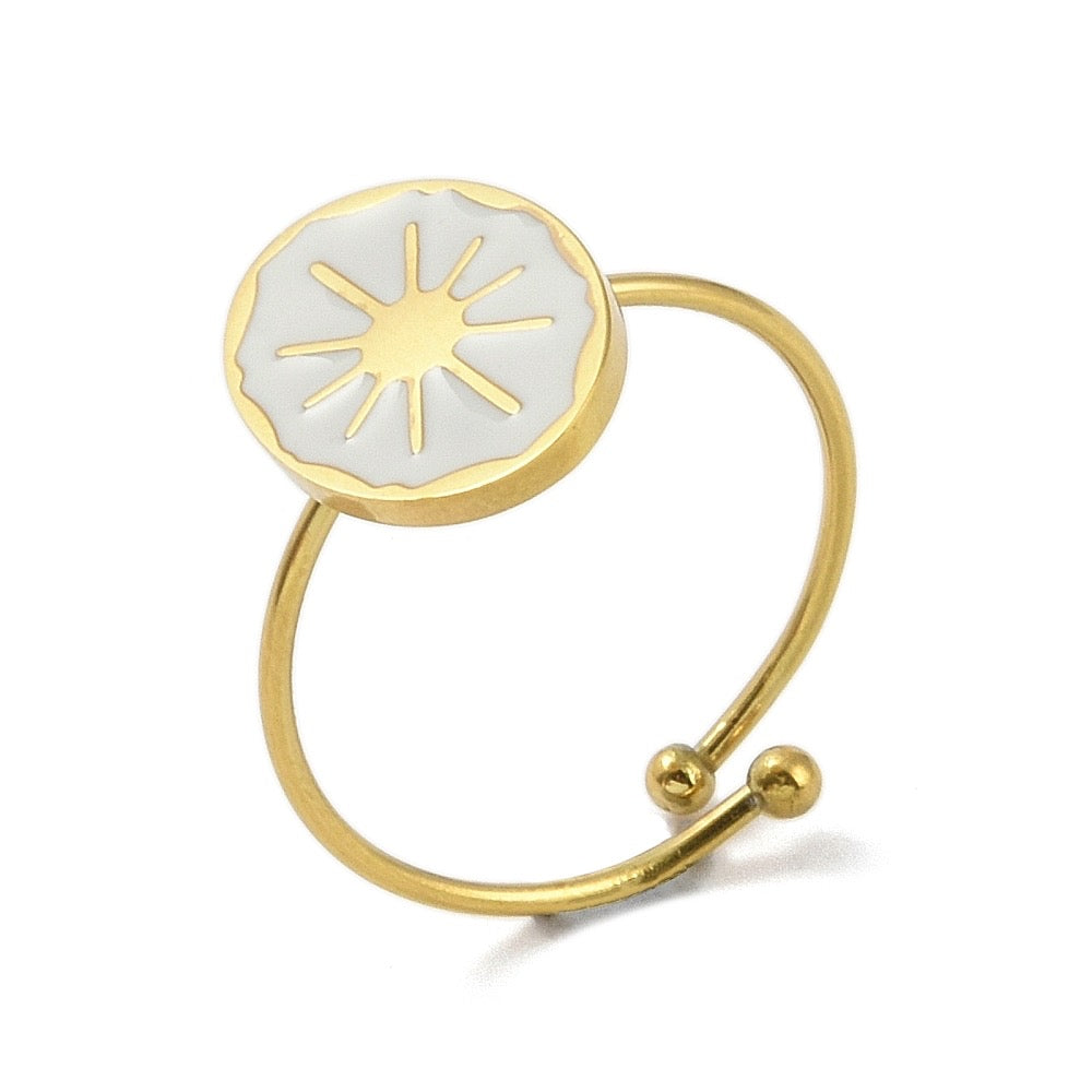 White Sun Ring Gold