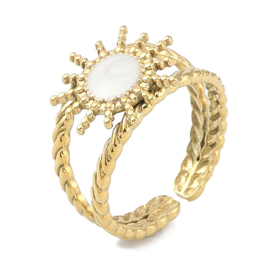 White Sun Ring Gold