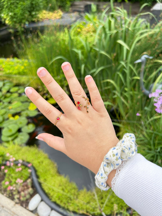 Colorful Leave & Flower Ring