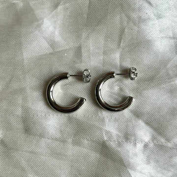 silver statement hoops