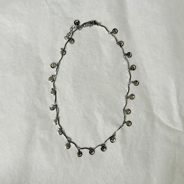 silver smiley necklace