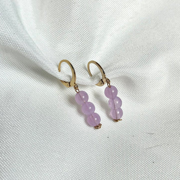 lilac beaded earrings
