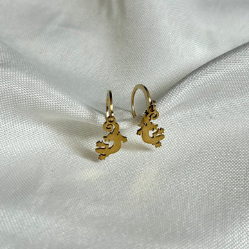 gold gecko earrings