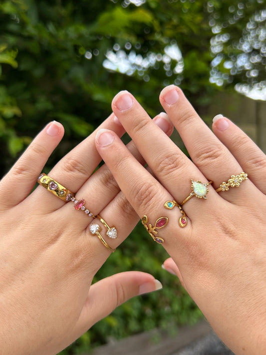 Multicolor Leaves Ring