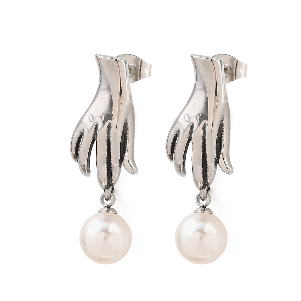 Dangling Pearl Studs