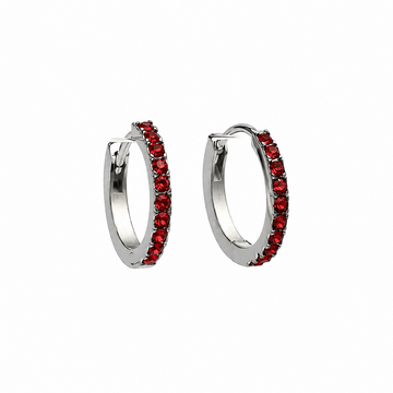 Red Crystal Hoops