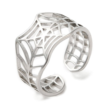 silver spiderweb ring