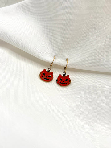 Pumpkin Cat Earrings