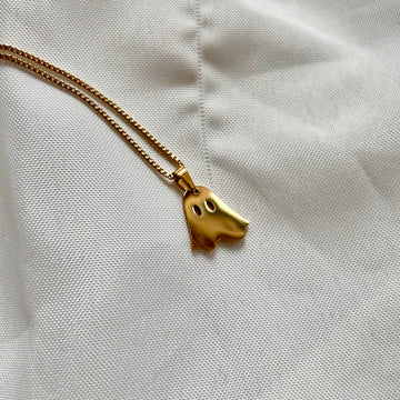 gold ghost necklace