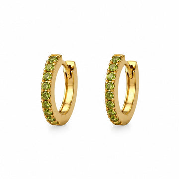 Green Crystal Hoops