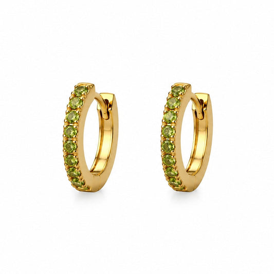 Green Crystal Hoops