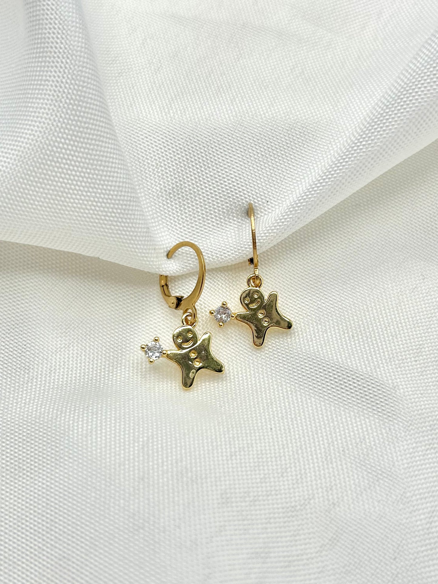 Gingerbread Man Crystal Earrings