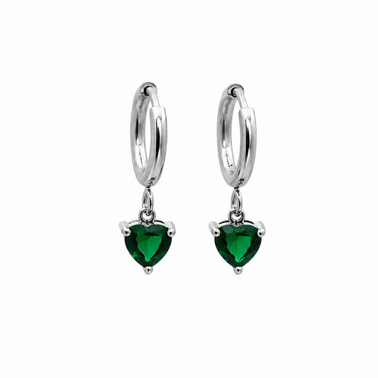 Tiny Heart Hoops Green