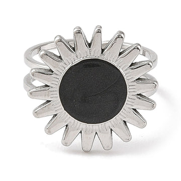 silver ring with sun