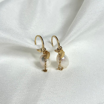sea style pearl earrings