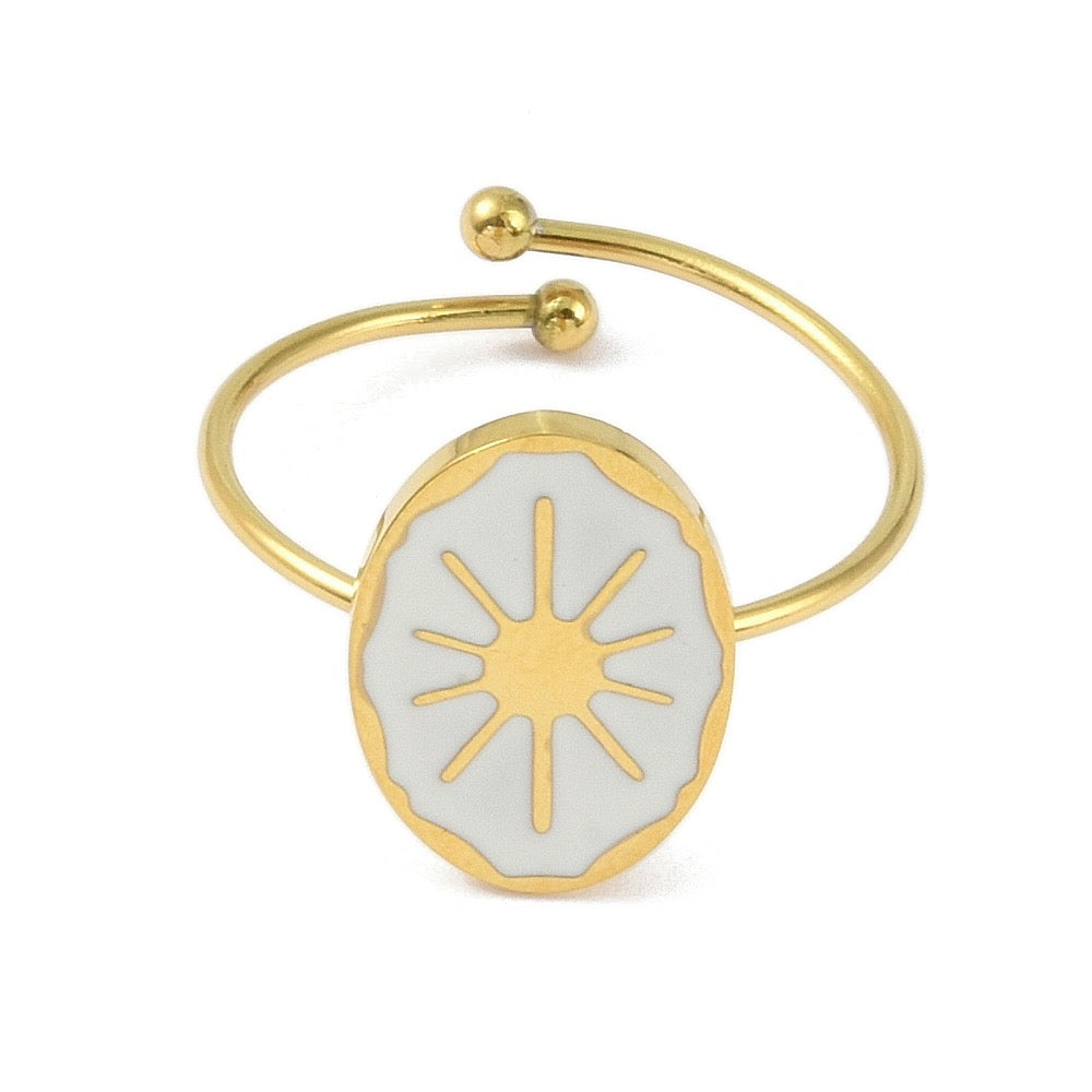 White Sun Ring Gold