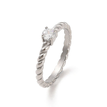 silver stainless steel ring