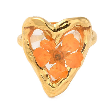 Heart Flower Ring Gold